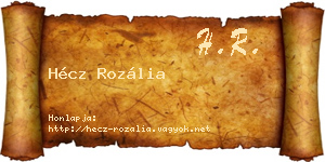 Hécz Rozália névjegykártya