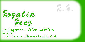 rozalia hecz business card